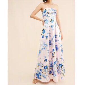 If by Sea Strapless Floral Gown Dress